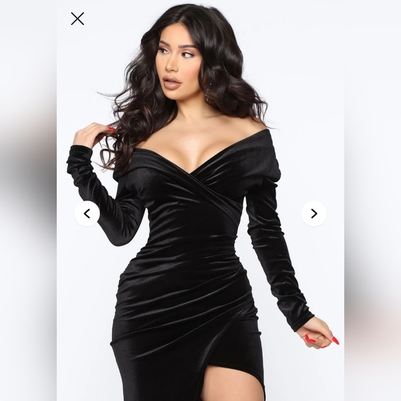 Fashion Nova Velvet Maxi Dress. Size Large. NWT - Picture 3 of 4